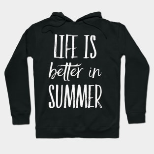 Life is better in summer Hello Summer Cute Summer Blue Typography Hoodie